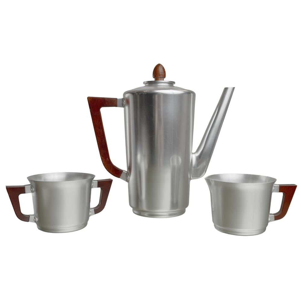 Vintage 50s MCM Modern 3-piece coffee set by Lurelle Guild for Kensington Ware